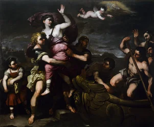 The Rape of Helen, ca 1665, av Luca Giordano (1632-1705), olja på duk, 254x310 cm, Italien