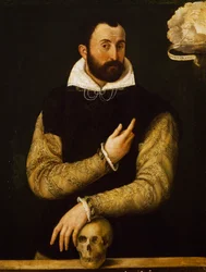 Porträtt av Girolamo Rossi (olja på duk)