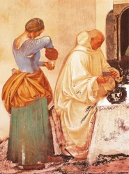 Berättelser om St. Benedikt av Luca Signorelli (cirka 1445-1523), fresk, St. Benedikts kloster, klostret Monte Oliveto Maggiore