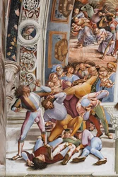 Interiören, Chapel Nova eller St. Brizio Chapel, norra väggen: "Pandemonium", detalj