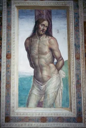 Jesu gissling, fresk av Luca Signorelli, klostret Monte Oliveto Maggiore, Toscana, Italien