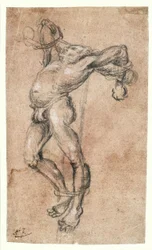 Thief on the cross, facing left