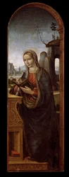 ""Jungfrun av bebådelsen"" Målning av Luca Baudo (1460/70-1509/10) Sankt Petersburg, Eremitagemuseet