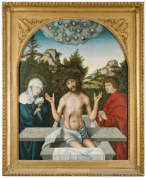 Schmerzensmann zwischen Maria und hl. Johannes