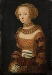 Porträtt av en ung kvinna. Prinsessan Emily av Sachsen?