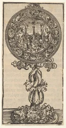 En silverförgylld Pacifical med en korsfästelse, från den stora serien av Wittenbergs relikvier, 1509.