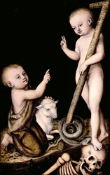 Kristus och Johannes Döparen som barn, ca 1535