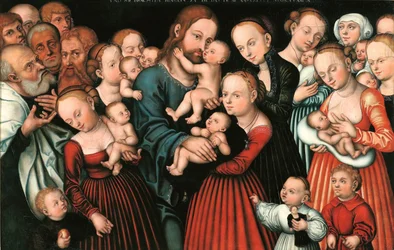 Tyska: Christus segnet die Kinder Kristus välsignar barnen.