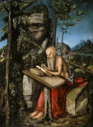 Tyska: St Jerome in Rocky Landscape St Jerome in Rocky Landscape