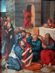 Tyska: Die Fußwaschung der Apostel Passionscykeln: Kristus tvättar apostlarnas fötter