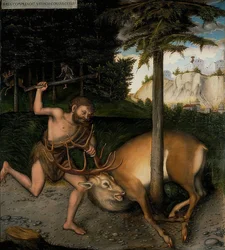 Hercules och Kerynite Doe. Från serien av Herkules gärningar. Efter 1537