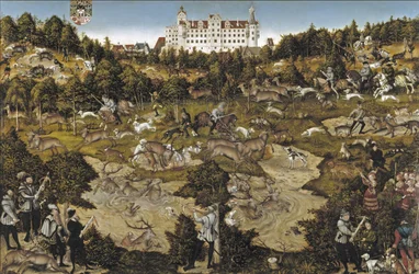 Jaga för att hedra kejsar Karl V på Torgau slott