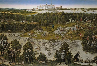 Jaga för att hedra kejsar Ferdinand I på Torgau slott