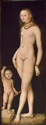 Venus och Amor, ca 1530.