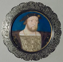 Henrik VIII, kung av England Miniatyr på pergament, ...