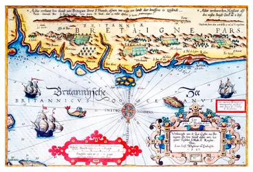 Navigationskarta över Bretagnes kust
