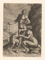 Venus och Adonis med två hundar