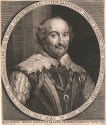 Ers excellens, D. John, greve av Nassoui, Cattinelli Boci, Viaden Dietz, etc. Riddare av Golden Velliers. S. Ma. Katt. Marskalk Cath. Reg. i Belgien generalen för kavalleriet &c.
