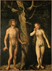 Adam och Eva (målning på trä)