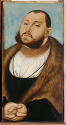 Johannes Fredrik I, kurfurst av Sachsen (1503-1554), av Cranach, Lucas, den äldre (1472-1553). Olja på trä