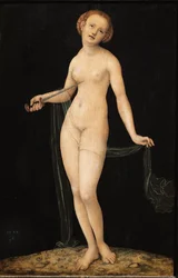 Lucretia, romersk adelsdam och hustru till Tarquinius Collatinus (tempera på trä)