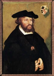 Porträtt av Christian II (1481-1559), kung av Danmark. Målning av Lucas Cranach den äldre