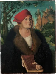 Porträtt av Dr Johannes Cuspinian, av Cranach, Lucas, den äldre (1472-1553). Olja på trä, c. 1502-1503. Mått: 60,3x45,5 cm. Museum Oskar Reinhart, Winterthur