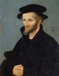 Porträtt av Philip Melanchthon eller Philipp Schwarzerd (1497-1560)