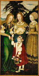 S:ta Dorothy, S:ta Agnes och S:ta Kunigunde, detalj av S:ta Katarinas altare