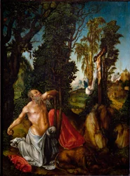 Sankt Hieronymus i botmålning av Lucas Cranach den äldre (1472-1553) 1502 Sön. 55,5x41,5 cm Wien, Kunsthistorisches Museum