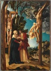 Korsfästelsen, av Cranach, Lucas, den äldre (1472-1553). Olja på trä
