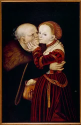 Den gamle dåren. Målning av Lucas Cranach (1472-1553) (Ec. All.) 1500-talet. Prag, Nationalgalleriet - Den gamle dåren. Målning av Lucas Cranach (1472-1553) (Tyska skolan). 1500-talet. Nationalgalleriet, Prag