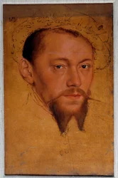 Porträtt av Maurice av Sachsen (1521-1553). Pastellteckning av Lucas Cranach the Jeune (1515-1586)