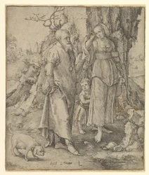 Abraham skickar bort Hagar, 1516.