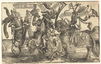 Hjältarna kung Arthur, Karl den Store och Godfrey av Bouillon The Nine Heroes (serietitel)