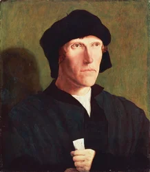 Porträtt av 38-årig man, ca 1521, av Lucas van Leyden (1494 ca 1533), olja på duk, 47x41 cm