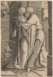 Sankt Joachim omfamnar Sankta Anna
