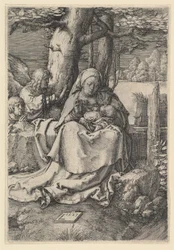 Jungfrun och barnet med två änglar, 1523.