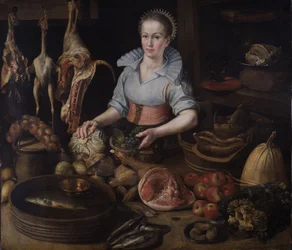 Köksbiträdet, ca 1600 (olja på duk)