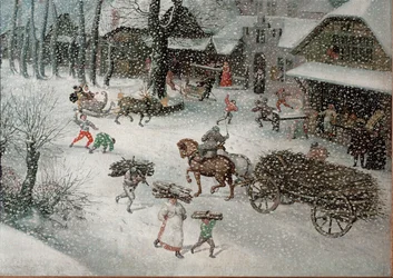 Winter (February), detalj (olja på duk)