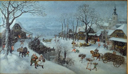 Vinter. En by under snön