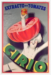 Affisch med reklam för "Cirio" konserverade tomater (färg litho)
