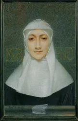 Skådespelerskan Marguerite Moreno i Georges Rodenbachs pjäs Slöjan