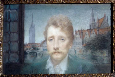Porträtt av Georges Rodenbach, belgisk poet (1855-1898) 1895 (pastell)