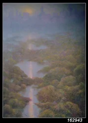 Min mor, Kväll med utsikt över Ys (pastell på papper)