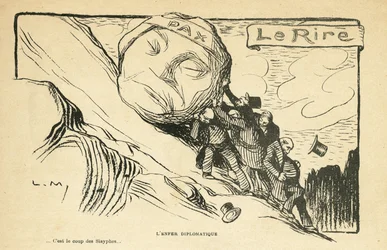 Illustration i Le Rire, 28/12/12 - diplomatiskt helvete - Krig 14-18 (gravyr)