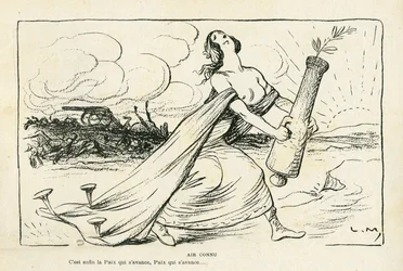 illustration i Le Rire, 03/05/13 - Familiar Air - Balkan, Guns, Shells, Peace, First World War (gravyr)