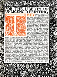 Eragny Press: Öppningssidan för Areopagitica, c.1895-1914.