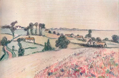 Från en teckning i färgade kritor av Lucien Pissarro, 1900-talet