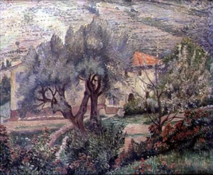 Orovida Landscape, the Cherry Tree (olja på duk)